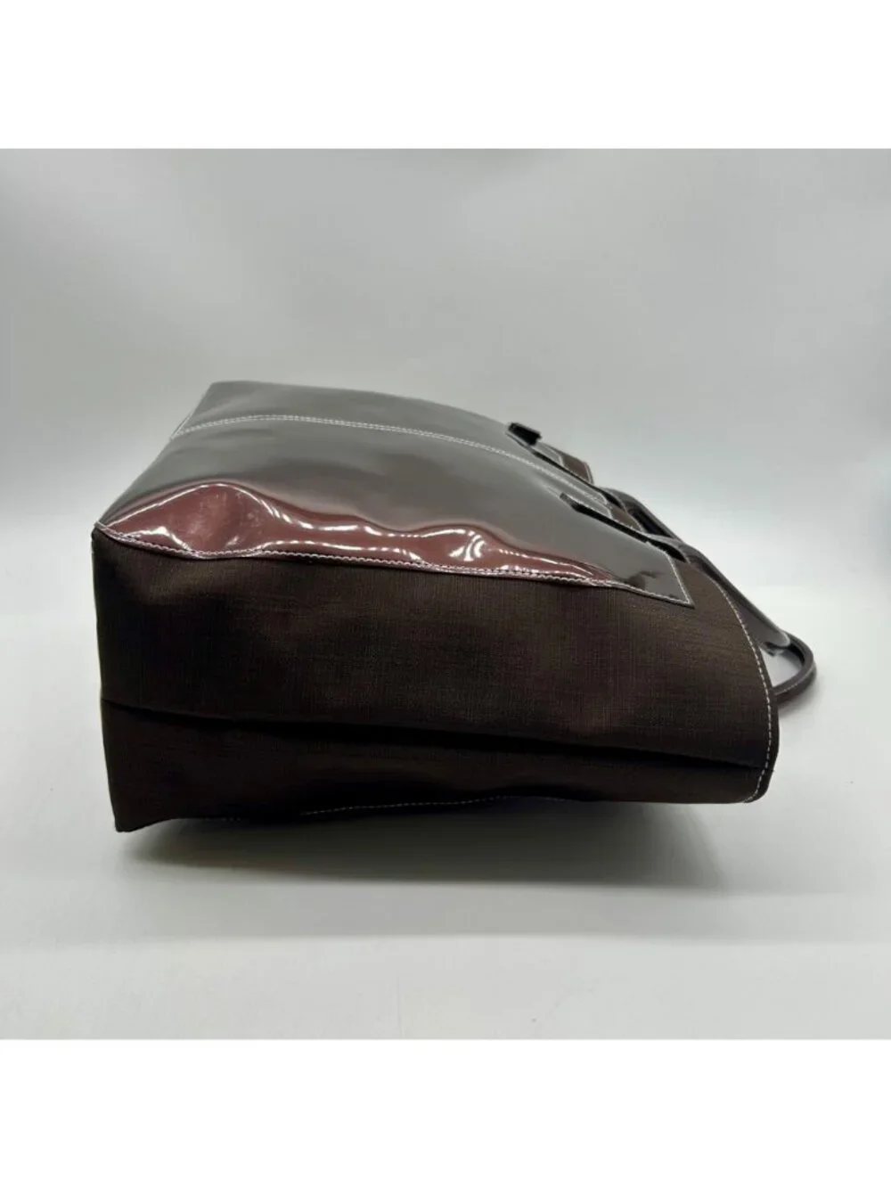 Brown Glossy Fabric Tote Bag
